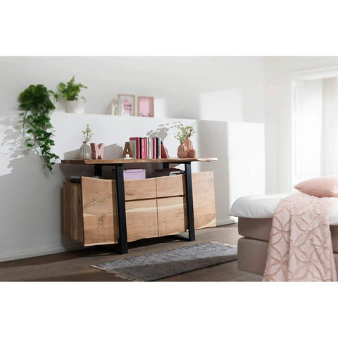 Rootz Sideboards - Sideboard Cabinets - Solid Wood Commode - Tree Trunk - Brown - 175 x 90 x 44 cm