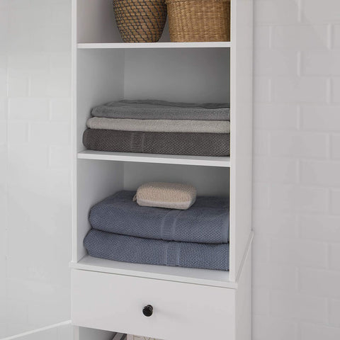 Rootz Hoog Badkamermeubel - Badkameropberger - Kast met 3 Planken - 1 Lade - 1 Kast