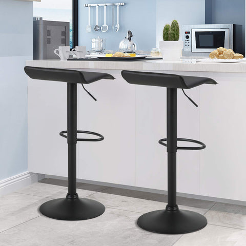 Rootz Barstool - Counter Seat - Bistro Chair - Pub Stool - Adjustable Seat - Kitchen Chair - Dining Stool - Black - 17.3 x 16.9 x 11.8 inches