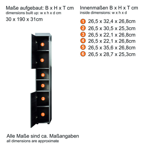 Rootz Bathroom Under Cabinet Runner - Stylish Storage Tower - Elegant Tall Organizer - Smoke Silver Bath Cupboard - 30x190x31cm