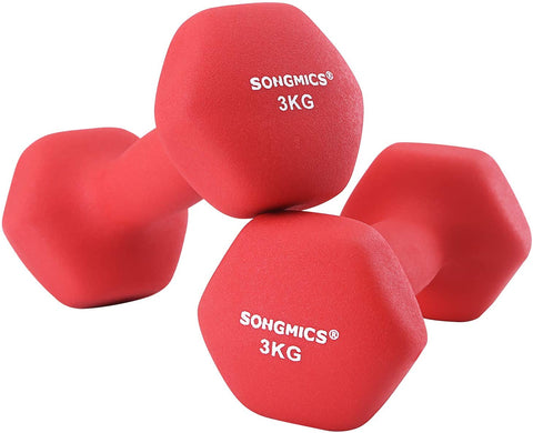 Rootz Hanteln – Halterset – Set Van 2 – 2 x 3 kg – Rot – 20 x 9 x 8,5 cm