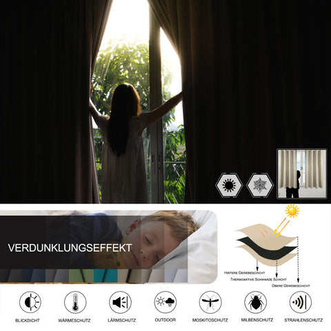 WOLTU 2er Set Gardinen Vorhang Blickdicht Kräuselband für Schiene, 250 g/m² Schwere Verdunklungsvorhänge Thermovorhang kälteschutz lichtdicht für Wohnzimmer Kinderzimmer, 135x245 cm Rosa