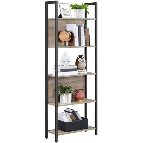 Rootz Keukenkast - Boekenkast Industrieel - Kasten - Ladderkast 5 Lagen - 62 x 24 x 165 cm