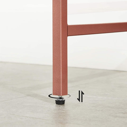 Rootz Coffee Table - Rectangular Glass Table - Golden Iron Frame - Side Table - Adjustable Legs - 100 x 35 x 80 cm (LxWxH)