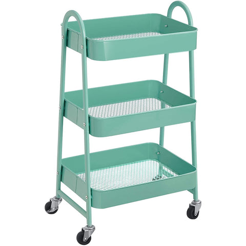 Rootz Kitchen trolley - Kitchen trolley - Serving trolley - 3 Levels - 2 Brakes - Handles - Metal - Black