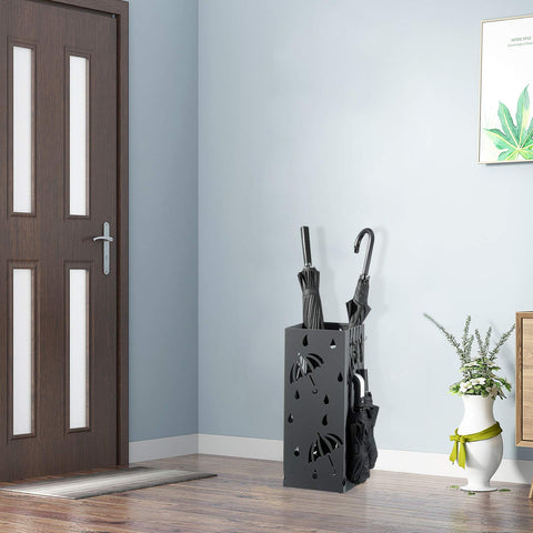 Rootz Umbrella Stand - Brolly Holder - Parasol Organizer - Rain Gear Storage - Canopy Rack - Shade Support - Anthracite - 20x20x49cm