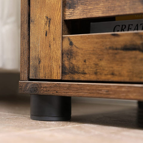 Rootz Bathroom furniture - Washbasin base cabinet - Recess - Open compartment - French doors - Industrial - Brown - Black - Processed Wood - 60 x 30 x 63 cm