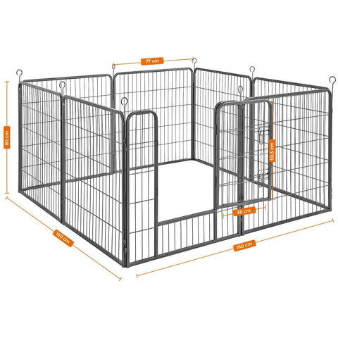 Rootz Puppyren – Tiergehege – Kleine Haustiere – Grau – 80 x 80 cm pro Element 