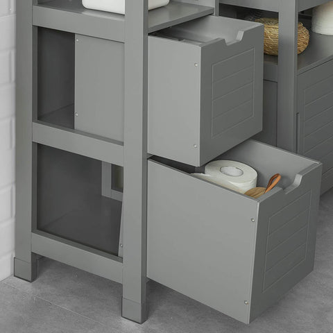 Rootz vloerstaande badkameropbergkast met 1 plank en 2 lades