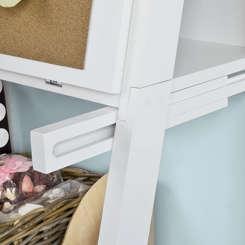 Rootz White Storage Display Shelving Ladder Shelf Bookcase with Desk/Memo Board and 3 Shelves