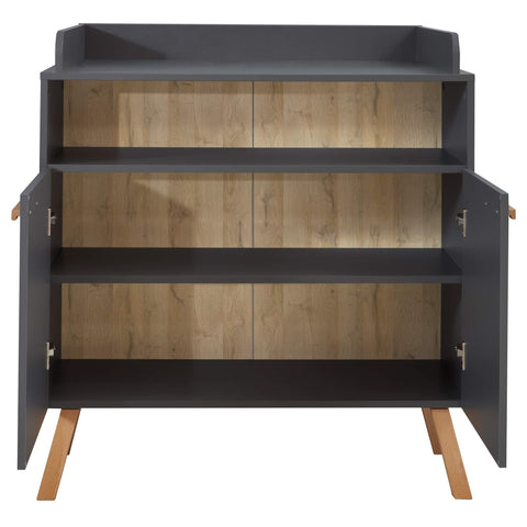 Rootz Changing Table - Nursery Dresser - Baby Furniture - Diaper Station - Infant Organizer - Storage Unit - Grey - 96 x 105 x 78 cm