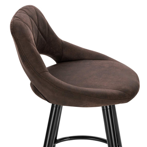 Rootz Bar Stool - Seating Chair - Bistro Seat - Kitchen Perch - Counter Chair - Dining Stool - Lounge Seat - Dark Brown - 43x43x91cm.