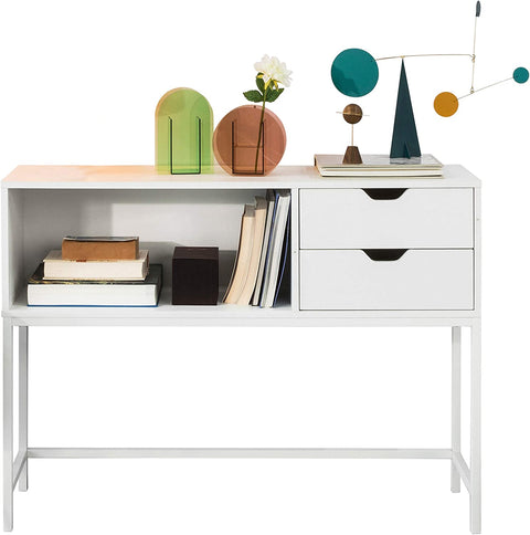 Rootz consoletafel met 2 laden - haltafel - bijzettafel - bijzettafel - woonkamertafel - 110x30x80cm