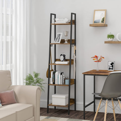 Rootz Stylish Industrial Shelving Unit - Bookcase - Storage Rack - Display Stand - Organizer - Shelf - Black - 40x170x36 cm