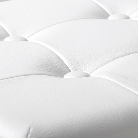 Rootz Sitzhocker - Storage Stool - Seating Chest - Footstool - Organizational Ottoman - Upholstered Bench - Furniture Cube - White - 37.5x37.5x38cm