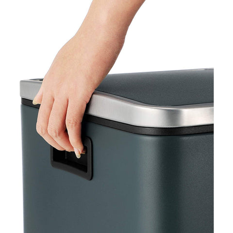 Rootz Trash Can Waste Separation 60 Liter - Trash Cans - Gray - 58.6 x 32 x 65 CM