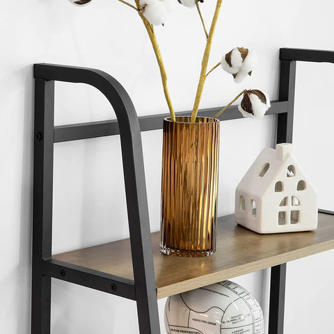 Rootz 4 Tiers Ladder Shelf Bookcase Book Shelf Storage Display Shelving Unit Standing Shelf