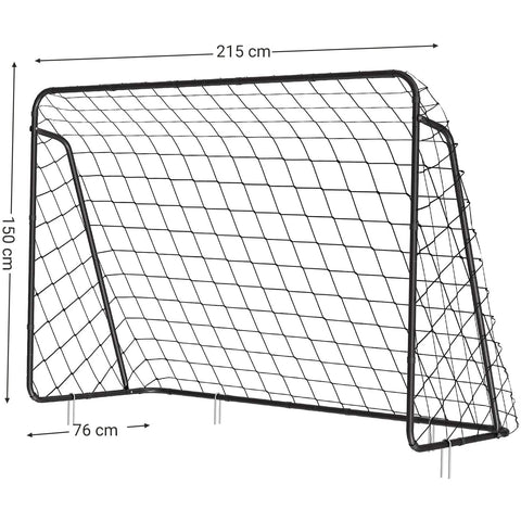 Rootz football goal - Iron - Easy to set up and take down - Black - 215 x 76 x 150 cm
