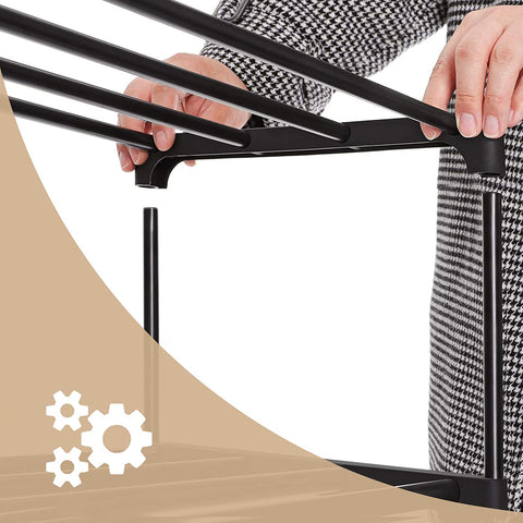 Rootz Storage Rack - 10 Levels - Shoe Cabinet - Shoe Rack - 45 x 30 x 174 cm - Black