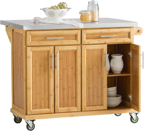 Rootz Uitschuifbare Keukenopbergwagen - Keukenkast - Kast - Dressoir Keukeneiland