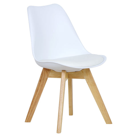 Rootz Dining Chair - Kitchen Seating - Eatery Stool - Comfort Seat - Elegant Perch - Mealtime Bench - Scandinavian Style - White - 48x42x82cm