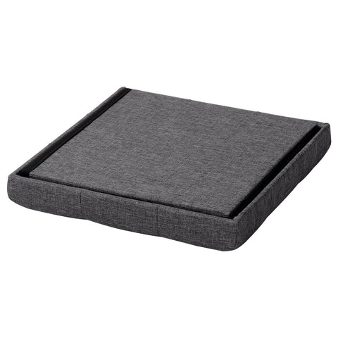 Rootz Storage Stool - Seating Bench - Ottoman - Footrest - Storage Box - Foldable Seat - Storage Cube - Dark Gray - 37.5x38x37.5 cm