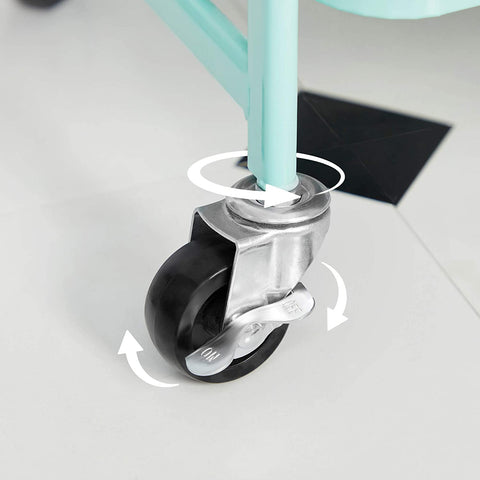 Rootz Kitchen trolley - Kitchen trolley - Serving trolley - 3 Levels - 2 Brakes - Handles - Metal - Black