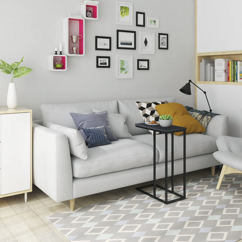 Rootz Side Table - Coffee Table - Couch Table - Sofa Table - Nightstand - Laptop Stand - Black - 45x25x63.5cm