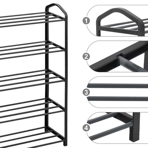 Rootz Schoenenrek - Schoenenorganizer - Schoenenstandaard - Schoenenopslag - Schoenenhouder - Schoenentoren - Schoenendisplay - Grijs - 31,5x8,1x2,6 inch