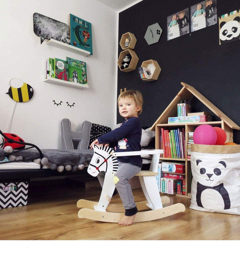 Rootz Children's Rocking Horse - Rocking Animal - Rocking Toy - Children's Horse Swing - White - 68 x 26.5 x 48 cm