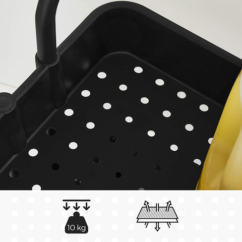 Rootz Kitchen trolley - Kitchen trolley - Serving trolley - 2 Trays - 2 Brakes - Plastic Storage compartments - Black