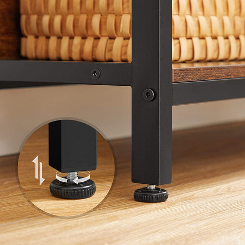 Rootz Bookcase - Storage Cabinet - 8 Compartments - Brown - Black - Processed Wood - Metal - 80 x 33 x 149 cm