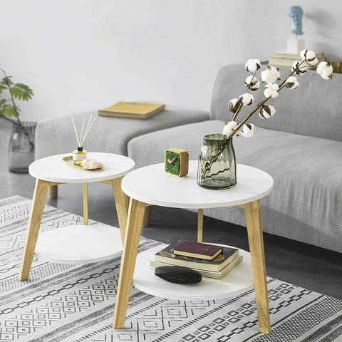 Rootz 2er-Set Beistelltische mit Stauraum – Wohnzimmertische – Couchtische, Satztische