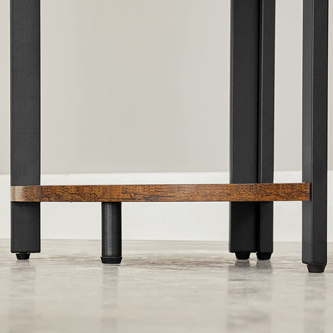 Rootz Corner Cabinet - Bookcase - Shelf - Metal - Processed Wood - Brown - Black - 30 x 30 x 150 cm