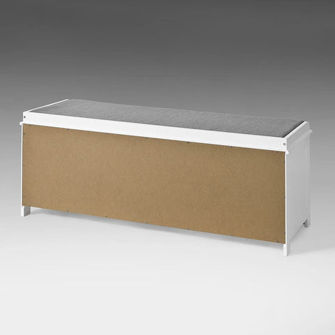 Rootz Schoenenopbergbank met 3 Laden - Schoenenrek - Schoenenkast in de Gang - Wit