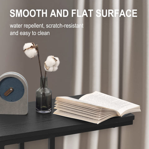 Rootz Side Table - Coffee Table - Couch Table - Sofa Table - Nightstand - Laptop Stand - Black - 45x25x63.5cm