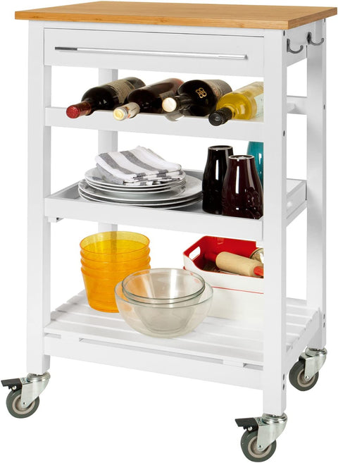 Rootz Keuken Opbergwagen Serveerwagen Keuken Opbergplank + Gratis Hakblok