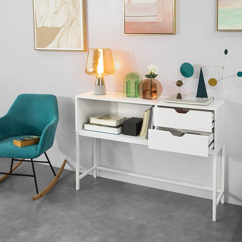 Rootz consoletafel met 2 laden - haltafel - bijzettafel - bijzettafel - woonkamertafel - 110x30x80cm