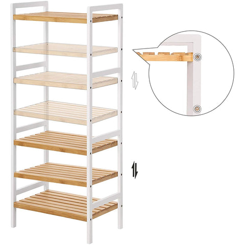 Rootz Bamboo rack - Standing rack - Kitchen rack - 4 shelves - White Bamboo - 45 x 31.5 x 110 cm