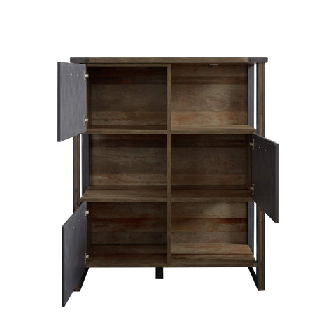 Rootz Living Room Stand Shelf - Bookcase - Storage Unit - Display Rack - Organizer - Shelving System - Cabinet - Brown (Oldwood with Matera) - 113 x 136 x 42 cm
