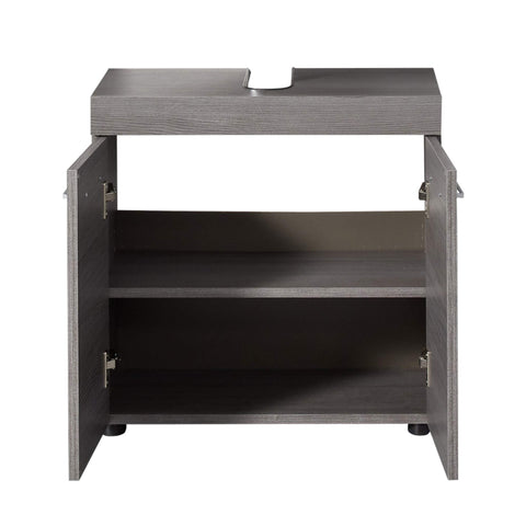 Rootz Badkamer Wastafel Opbergkast - Stijlvolle Vanity Organizer - Chique Badkast - Smoke Silver Elegance - 58x57x31 cm