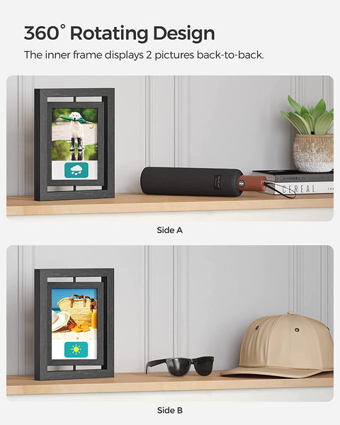 Rootz Picture Frame - Rotating Photo Frames - Set of 16 Rotating Photo Frames - Wall-Mounted Frames - Gallery Wall Frames - Photo Display Frames - White - 12.7 x 17.8 cm