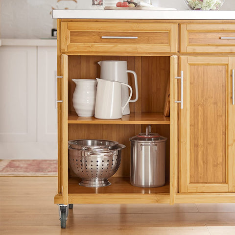 Rootz Extendable Kitchen Storage Trolley - Kitchen Cabinet - Cupboard - Sideboard Kitchen Island