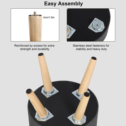 Rootz Sitzhocker - Footstool - Ottoman - Storage Seat - Pouf - Footrest - Step Stool - Dark Gray - Φ 32 x 36 cm