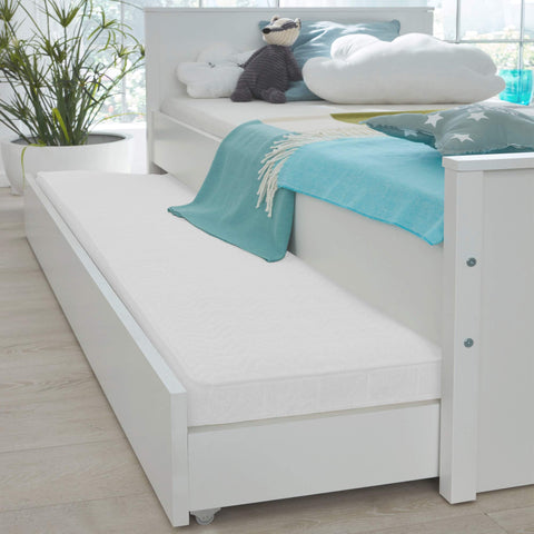 Rootz Children's Room Functional Bed - Youth Sleeper - Kids' Cot - Junior Bedstead - Child's Resting Place - Toddler Berth - White - 209 x 78 x 97 cm
