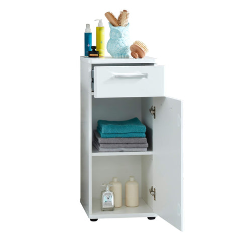 Rootz Bathroom Cabinet - Dresser - Stand - Storage Unit - Cupboard - Sideboard - White - 37 x 87 x 34cm