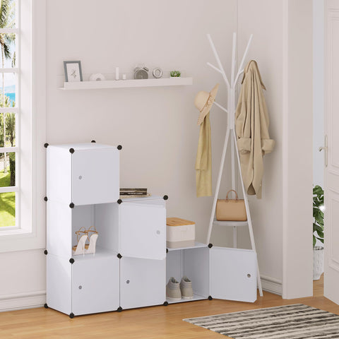 Rootz Wardrobe - Closet - Storage Unit - Clothing Organizer - Shelving System - Cabinet - White - 96x30x96cm