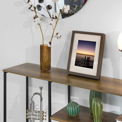 Rootz Console Table - Hall Table - Side Table - End Table - Living Room - Sofa Table - with 3 Shelves - W120 x D30 x H80cm