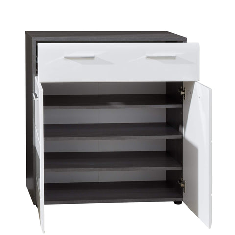 Rootz Wardrobe - Storage Cabinet - Shoe Cabinet - Chest - Organizer - Furniture - White - 80 x 87 x 35 cm