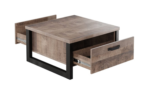 Rootz Coffee Table - Modern Centerpiece - Living Room Stand - Elegant Furniture - Homely Accent - Lounge Display - Brown & Black - 80 x 45 x 80 cm